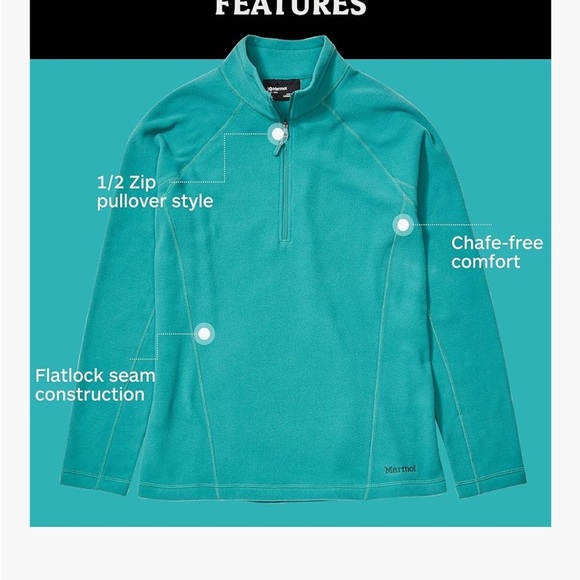 NWT  Marmot Deep Jungle Rocklin 1/2 Zip Fleece  Large - Picture 4 of 5